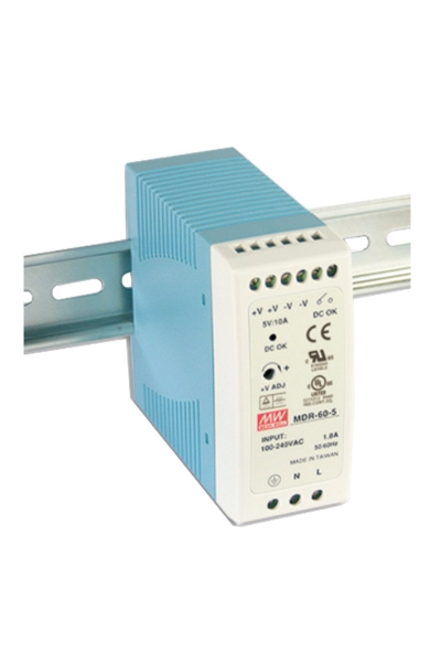 Mean Well MDR-60-5 50W 5V 10A Ray Montaj Led Sürücü
