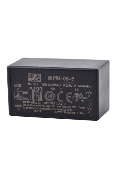 Mean Well MPM-05-5 5V DC 1A Tek Çıkışlı Medikal Kapsüllü Güç Kaynağı