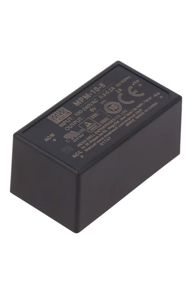 Mean Well MPM-10-5 5V DC 2A Tek Çıkışlı Medikal Kapsüllü Güç Kaynağı