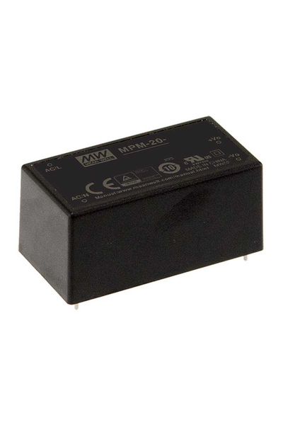 Mean Well MPM-20-15 21W 15VDC 1.40A 80-264VAC Tek Çıkışlı Tıbbı Kapsüllü Power Supply