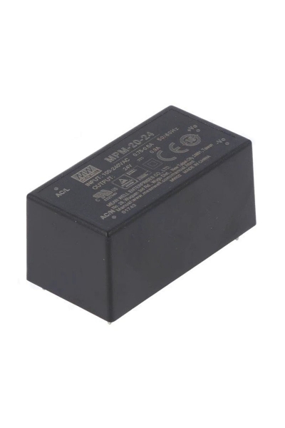 Mean Well MPM-20-24 21.6W 24VDC 0.90A 80-264VAC Tek Çıkışlı Tıbbı Kapsüllü Power Supply