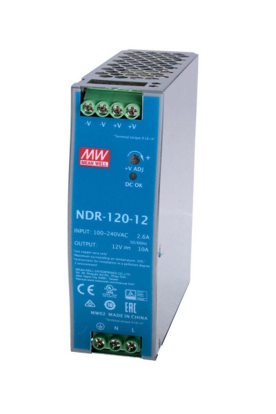 Mean Well - Mean Well NDR-120-12 120W Tek Çıkışlı Endüstriyel DIN Ray Power Supply