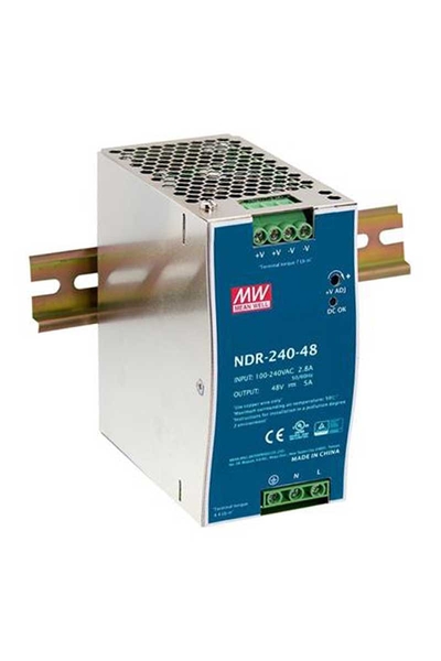 Mean Well NDR-240-48 240W 48V 5A Ray Montaj Led Sürücü - Thumbnail
