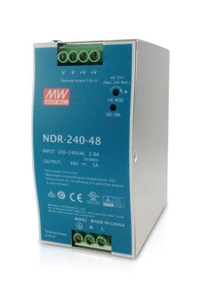 Mean Well NDR-240-48 240W 48V 5A Ray Montaj Led Sürücü - Thumbnail