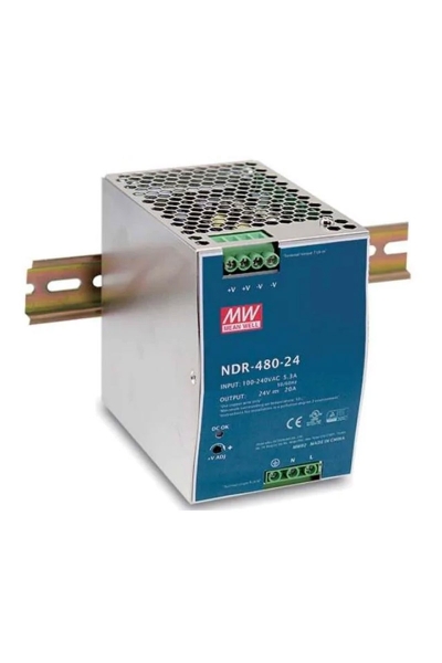 Mean Well NDR-480-24 480W 24V 20A Ray Montaj Led Sürücü - Thumbnail