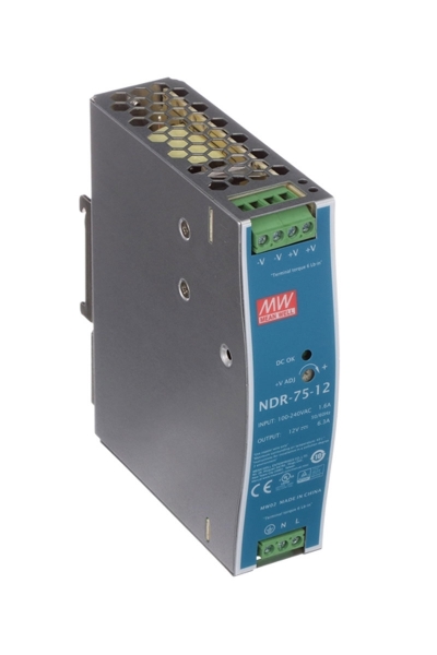 Mean Well - Mean Well NDR-75-12 75W Tek Çıkışlı Endüstriyel DIN Ray Power Supply