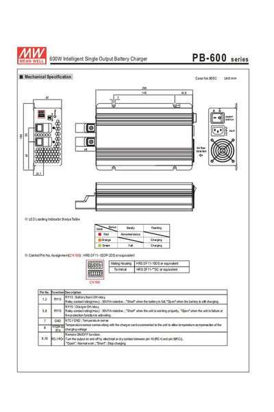 Mean Well PB-600-24 600W 28.8V 21A Pano Tipi Akü Sarj - Thumbnail