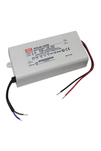 Mean Well PCD-60-1050B 60W 34-57V 1050mA Led Sürücü Mean Well PCD-60-1050B 60W 34-57V 1050mA Led Sürücü