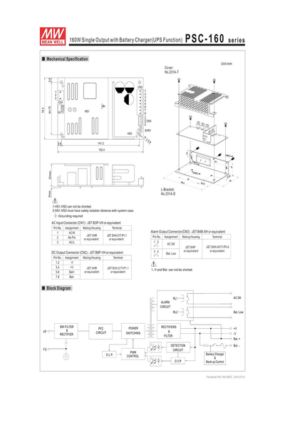 Mean Well - Mean Well PSC-160B-C 160W 27.6V 5.8A Ups Fonksiyon Mean Well PSC-160B-C 160W 27.6V 5.8A Ups Fonksiyon - Thumbnail