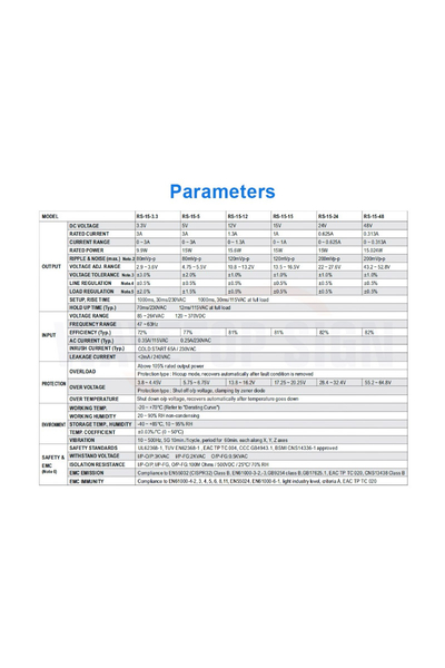 Mean Well - Mean Well RS-15-5 15W 5V 0-3A Led Sürücü Mean Well RS-15-5 15W 5V 0-3A Led Sürücü - Thumbnail