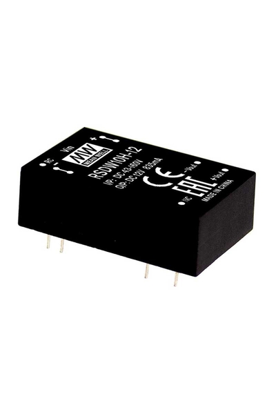 Mean Well RSDW10H-12 10W 43-160VDC 12VDC 835mA DIP Tek Çıkışlı Rail Montaj Dönüştürücü