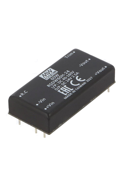 Mean Well - Mean Well RSDW60H-24 24V DC 2.5A Railway Tek Çıkışlı Dönüştürücü