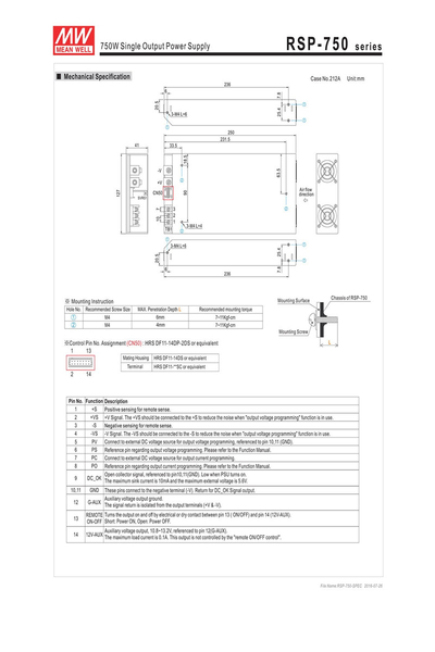 Mean Well RSP-750-24 750W 24V 31.3A Led Sürücü - Thumbnail