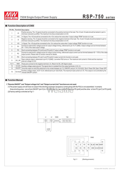 Mean Well RSP-750-27 750W 27V 27,8A Led Sürücü - Thumbnail