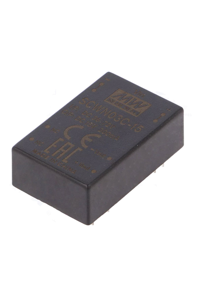 Mean Well SCWN03C-15 15V DC 0.2A Regüleli Çift Çıkışlı İzole Dönüştürücü