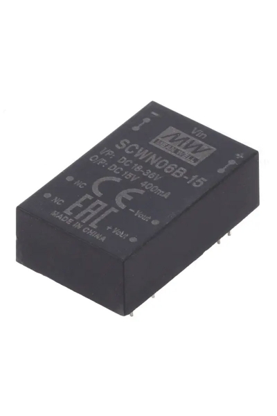 Mean Well SCWN06B-15 6W Düzenlenmiş Tek Çıkışlı Dönüştürücü