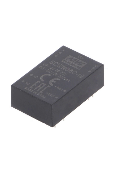 Mean Well SCWN06C-12 6W 36-75VDC 12VDC 500mA DIP Regüleli Tek Çıkışlı İzole Dönüştürücü