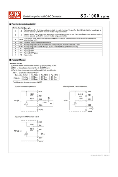 Mean Well SD-1000L-12 1000W 12V 0-60A DC-DC Dönüştürücü - Thumbnail