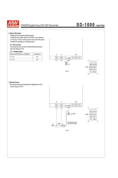 Mean Well SD-1000L-12 1000W 12V 0-60A DC-DC Dönüştürücü - Thumbnail