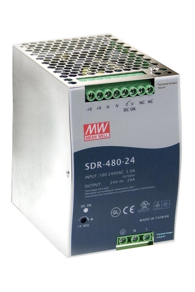Mean Well - Mean Well SDR-480-24 480W Endüstriyel DIN Ray Power Supply