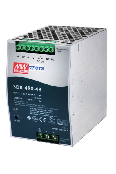 Mean Well SDR-480-48 480W Endüstriyel DIN Ray Power Supply
