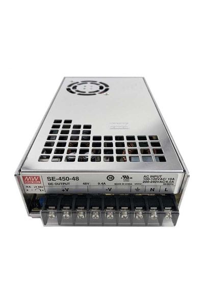 Mean Well SE-450-48 450W 48VDC 9.4A Tek Çıkışlı Kapalı Kasa Power Supply - Thumbnail