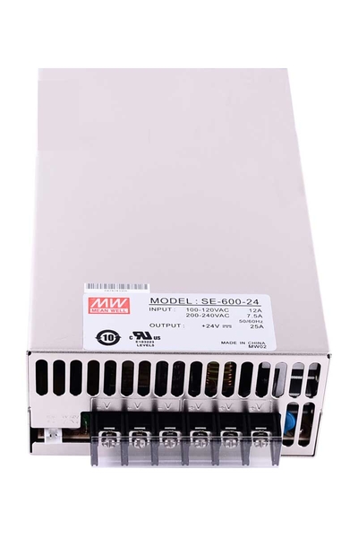 Mean Well SE-600-24 600W 24VDC 25A Kutulu Ekonomik Tek Çıkışlı Kapalı Kasa Power Supply - Thumbnail