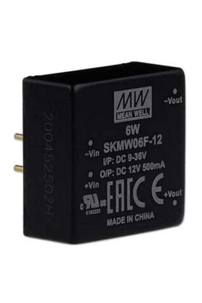 Mean Well SKMW06F-12 6W 9-36VDC 12VDC 500mA DIP Regüleli Tek Çıkışlı İzole Dönüştürücü