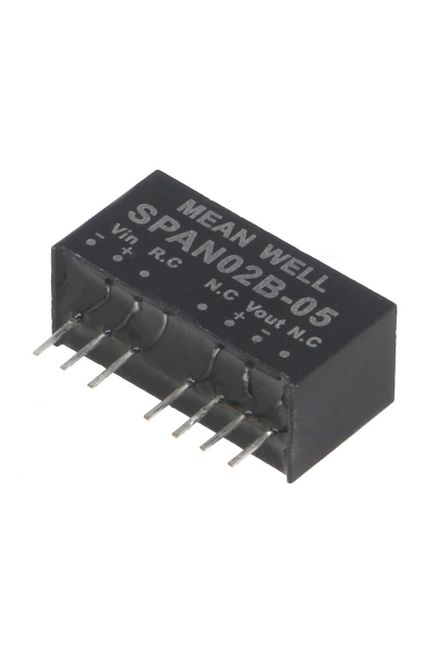 Mean Well SPAN02B-05 2W 18-36VDC 5VDC 400mA Tek Çıkışlı İzole Dönüştürücü