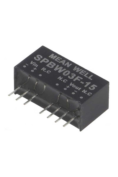 Mean Well SPBW03F-15 3W 9-36VDC 15VDC 200mA Regüleli Tek Çıkışlı İzole Dönüştürücü