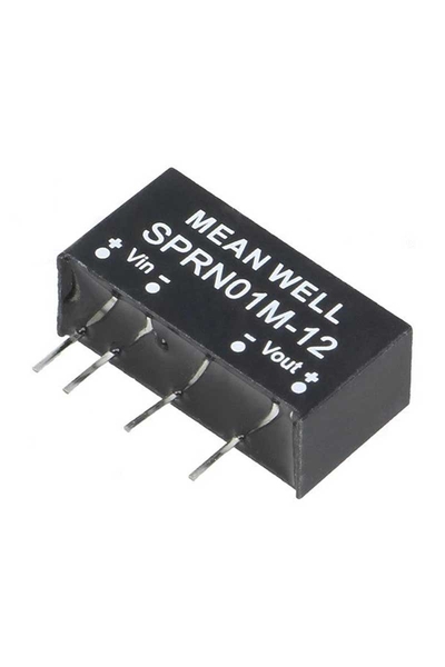 Mean Well SPRN01M-12 1W 11.4-13.2VDC 12VDC 84mA SIP Regüleli Tek Çıkışlı İzole Dönüştürücü