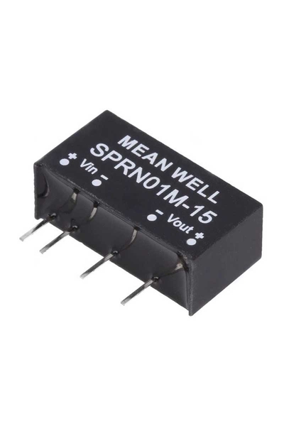 Mean Well SPRN01M-15 1W 11.4-13.2VDC 15VDC 67mA SIP Regüleli Tek Çıkışlı İzole Dönüştürücü