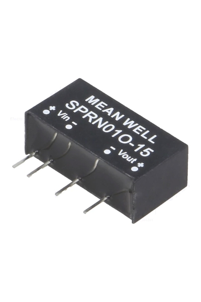 Mean Well SPRN01O-15 1W 45.6-52.8VDC 15VDC 67mA SIP Regüleli Tek Çıkışlı İzole Dönüştürücü