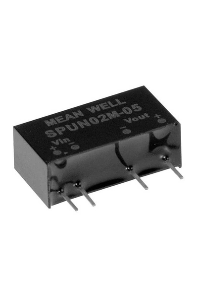 Mean Well SPUN02M-05 2W 10.8-13.2VDC 5VDC 40-400mA SIP Regülesiz Tek Çıkışlı İzole Dönüştürücü