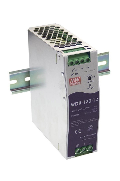 Mean Well - Mean Well WDR-120-12 120W Endüstriyel DIN Ray Power Supply