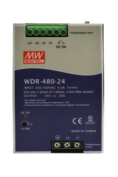 Mean Well WDR-480-24 480W Endüstriyel DIN Ray Power Supply