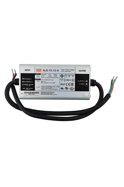 Mean Well - Mean Well XLG-75-12-A 12V DC 5A Dahili PFC AC-DC Tek Çıkışlı Led Sürücü Mean Well - Mean Well XLG-75-12-A 12V DC 5A Dahili PFC AC-DC Tek Çıkışlı Led Sürücü