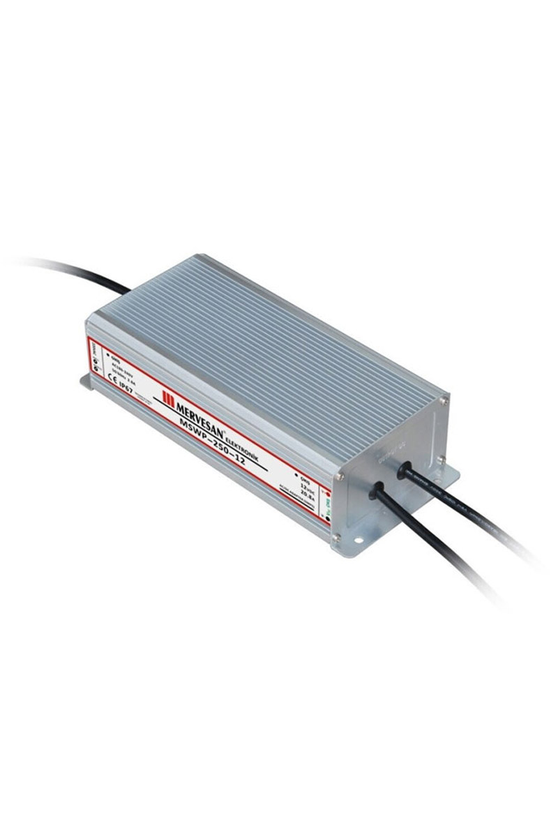 Mervesan MSWP-250-12 250W 12 Vdc IP67 Metal Kasa Sabit Voltaj Smps Adaptör