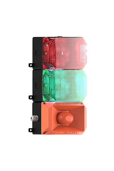 Mesan MS 223.1.3.12-24VDC Kırmızı-Turuncu Cube Ledli 43 Sesli Çok Amaçlı Elektronik Siren