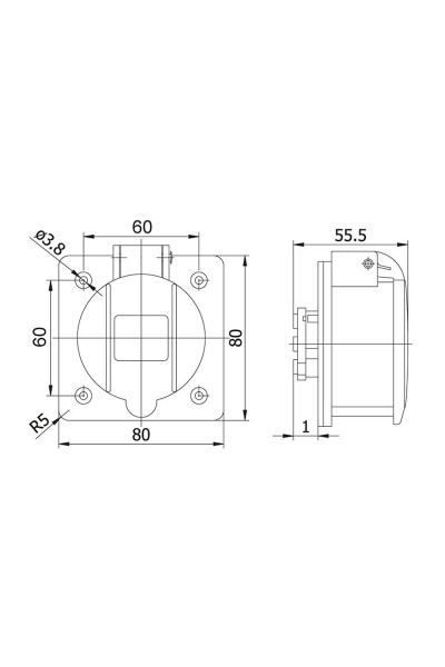 Mete Enerji 401040 3x16A 3P+E 380-415V Kauçuk Makine Prizi - Thumbnail