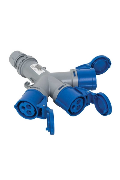 Mete Enerji - Mete Enerji 406701V 3x16A 2P+E 6h/50-60Hz 220-240V IP44 Cee Norm Vida Bağlantılı 3lü Grup Priz