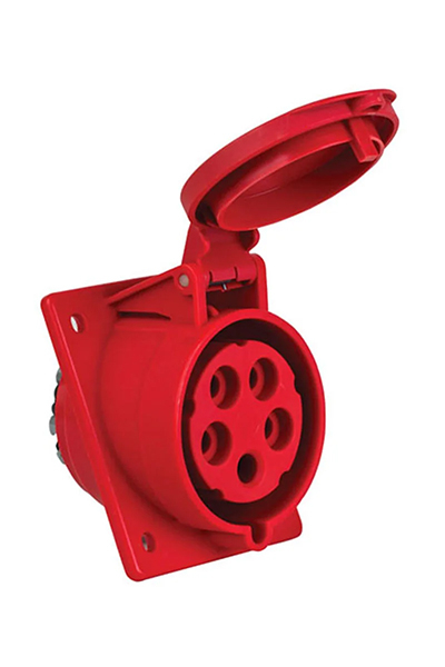 Mete Enerji 406521V 5x32A 3P+E+N 6h/50-60Hz 380-415V IP44 Cee Norm Vida Bağlantılı Eğik Makine Prizi