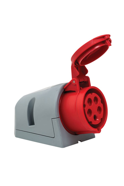 Mete Enerji - Mete Enerji 406607V 5x16A 3P+N+E 6h/50-60Hz 380-415V IP44 Cee Norm Vida Bağlantılı Eğik Gövdeli Duvar Prizi