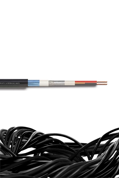 Reçber Kablo - Reçber 306072 CCTV 1+4 PE RG 59 Mini 2x0,50+2x0,22 Kamera Kablosu