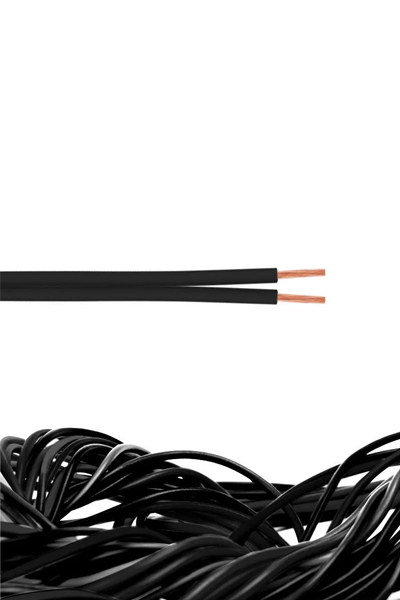 Reçber Kablo - Reçber 901068 2x0,75 Siyah Yassı Kordon Kablo