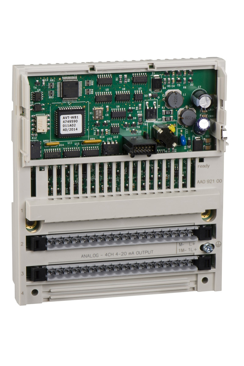  Schneider 170aao12000 Modicon Momentum 0-20ma 4 Çıkışlı Dağıtılmış Analog Çıkış Modülü