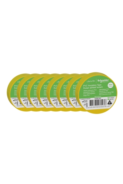 Schneider Electric - Schneider 2420101 8 Adet 19mmx20m Sarı İzole Elektrik Bandı Schneider Electric - Schneider 2420101 8 Adet 19mmx20m Sarı İzole Elektrik Bandı