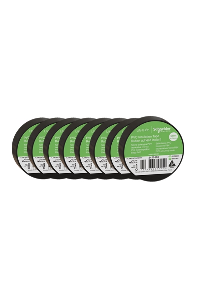 Schneider Electric - Schneider 2420103 8 Adet 19mmx20m Siyah İzole Elektrik Bandı Schneider Electric - Schneider 2420103 8 Adet 19mmx20m Siyah İzole Elektrik Bandı