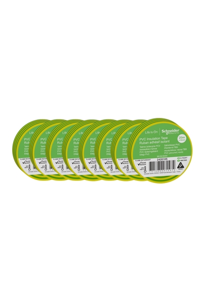 Schneider Electric - Schneider 2420105 8 Adet 19mmx20m Sarı Yeşil İzole Elektrik Bandı Schneider Electric - Schneider 2420105 8 Adet 19mmx20m Sarı Yeşil İzole Elektrik Bandı