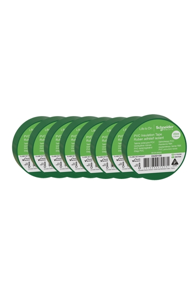 Schneider 2420106 8 Adet 19mmx20m Yeşil İzole Elektrik Bandı - Thumbnail